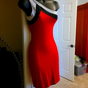 One shoulder cotton cocktail/club dress